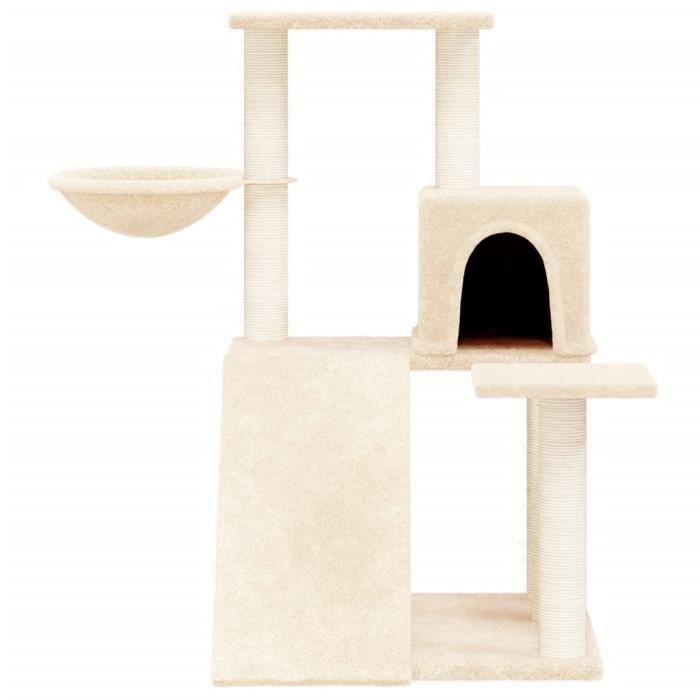 171660 vidaXL Cat Tree with Sisal Scratching Posts Cream 82 Cm