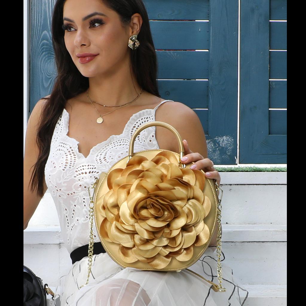 Women'S Handbag Luxury Round Flower Shoulder Bag