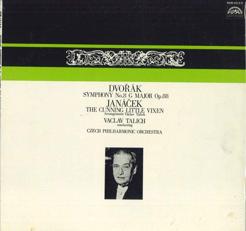 

LP Record VACLAV TALICH CZECH PHILHARMONIC O Dvorak Symphony No. 8 Janacek Ta REM1613S COLUMBIA 1974 Japan Classical Used