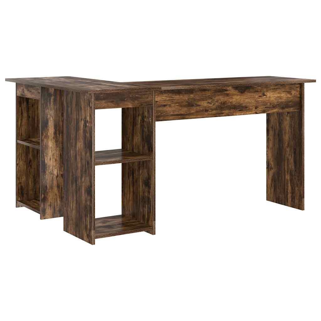 Desk Smoked Oak 142 x 102 x 73 cm Engineered Wood