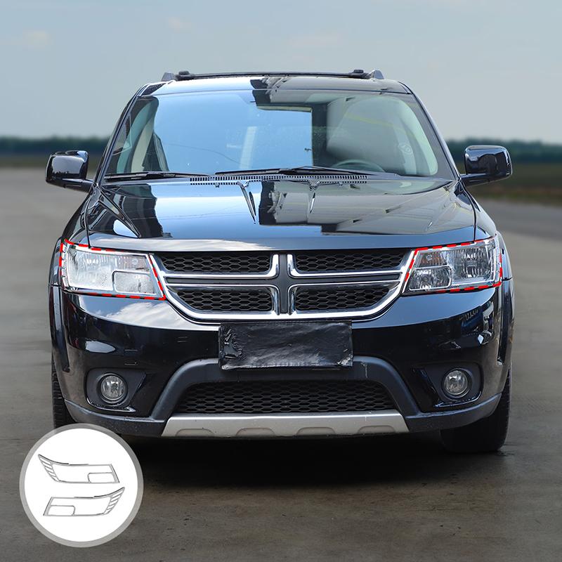 Car Front Headlight Covers  ABS Lamp Decoration For Dodge Journey 2011-2020 Exterior Accessoriess 
