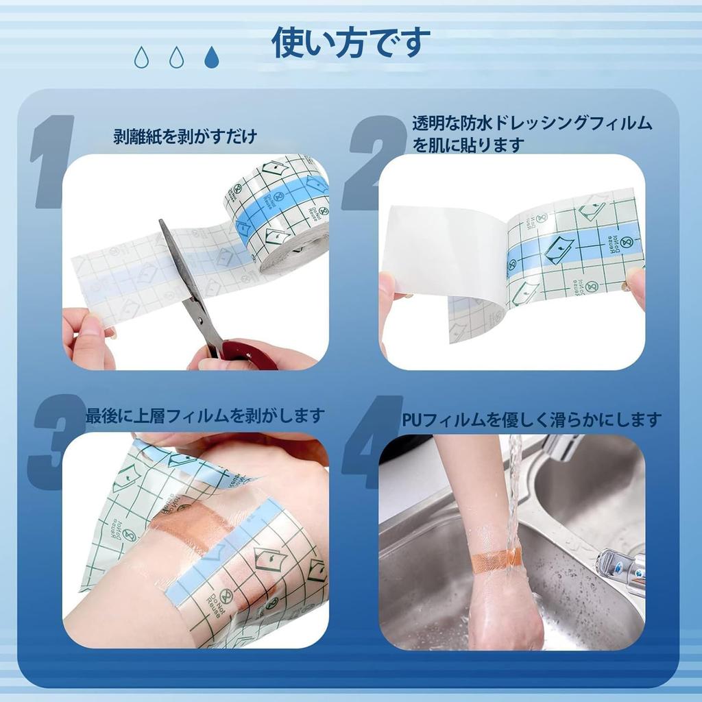Waterproof Film 12cm X Transparent Film Protective Film for Wounds and Waterproof Film Dressing Wound for Wet Tattoo Cuttable Roll, 5m, Bandage,