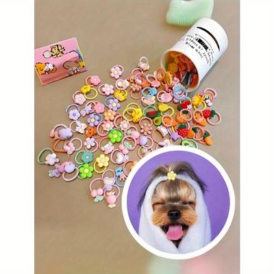 10 buc./100 buc. Accesorii Aleatorii pentru Blana Animalelor de Companie și Elastice de Păr, Drăguțe și Fără Deteriorări, Potrivite pentru Decorarea Câinilor și Pisicilor