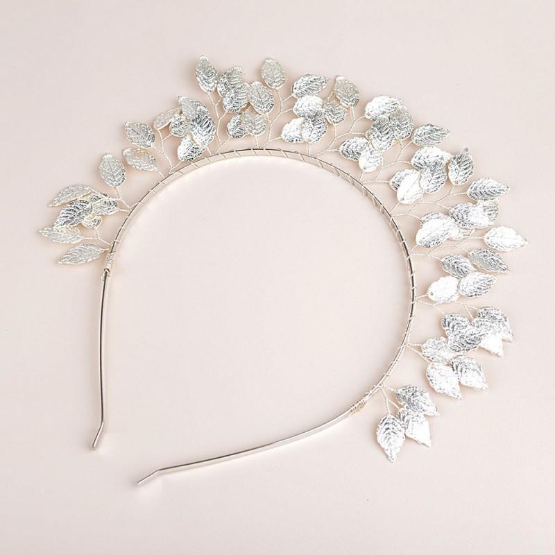 

Свадебное украшение для головы Сплав Листья Корона Невеста Листья Форма Сплав Повязка для волос Свадебные модные аксессуары серебряный
