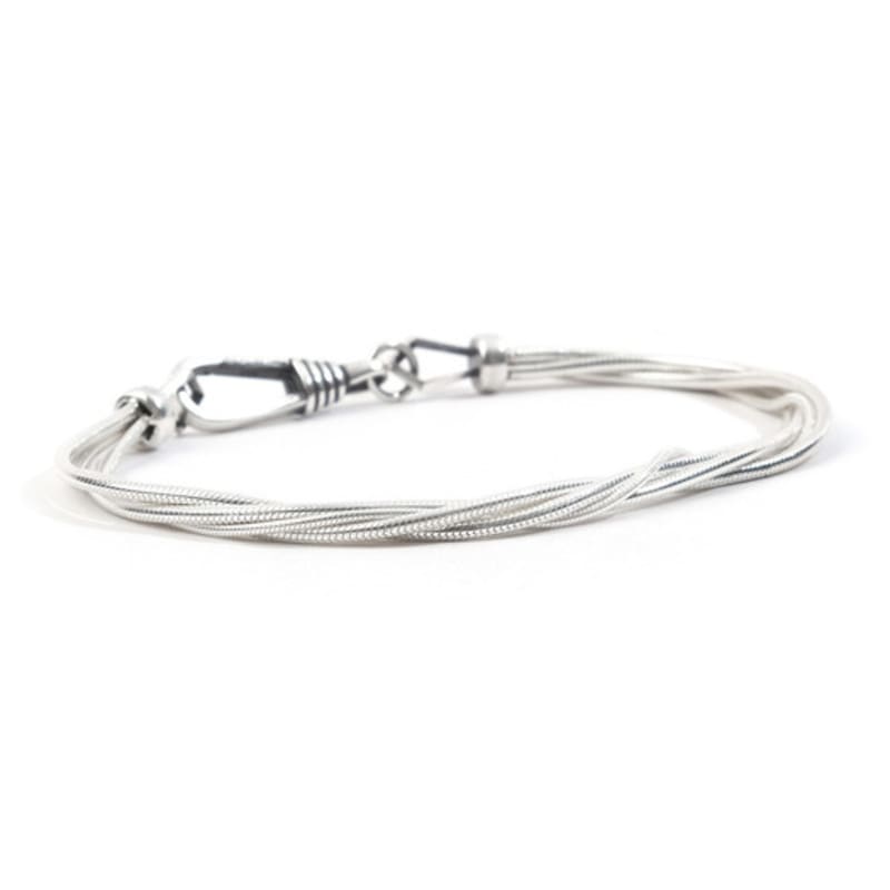 SEWNSWEN SILVER LAYERED SILK SNAKE BRACELET
