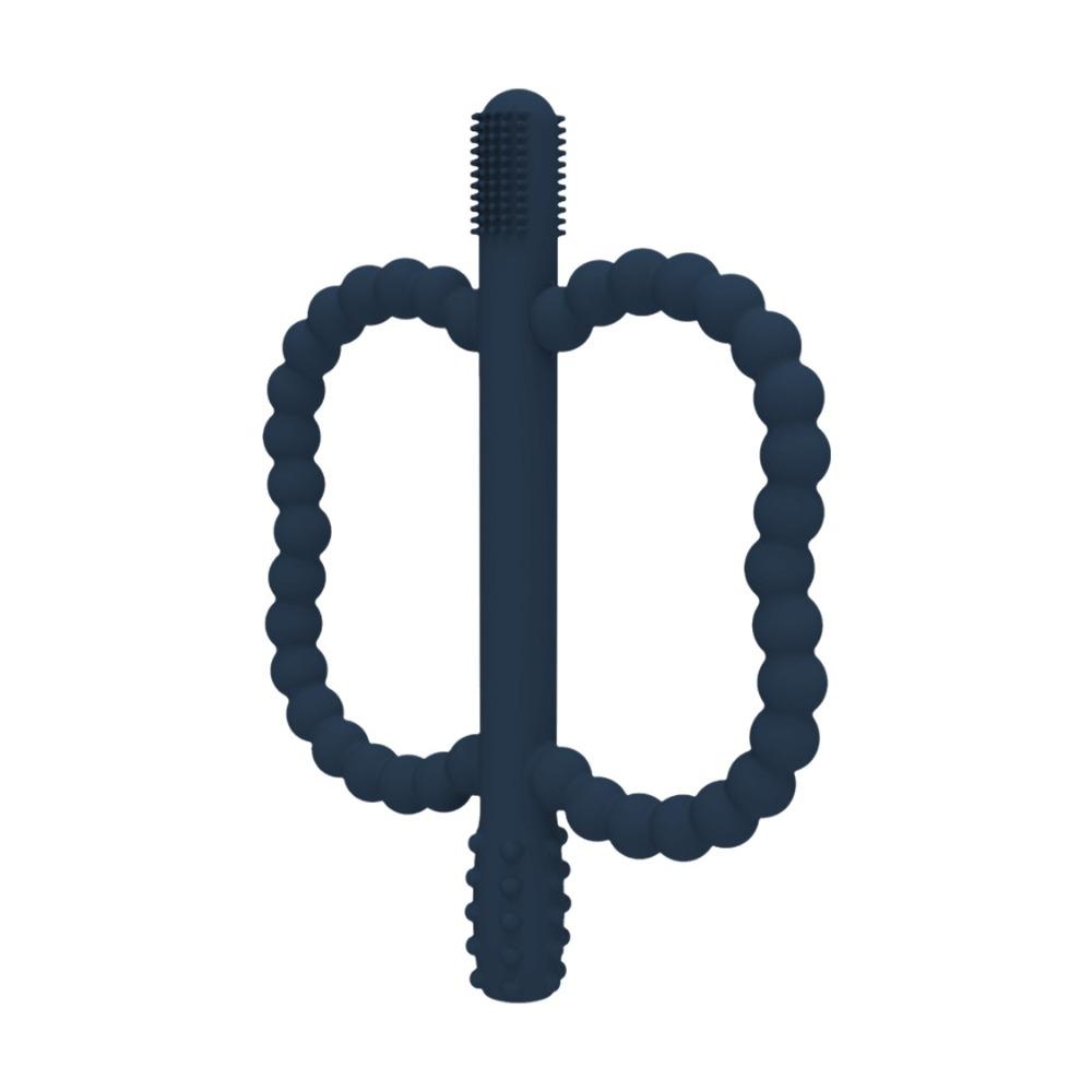 Silicone Baby Teething Toys BPA Free Chew Stick Toys Premium Baby Teether Relief  Newborn Infants Dark Blue-2