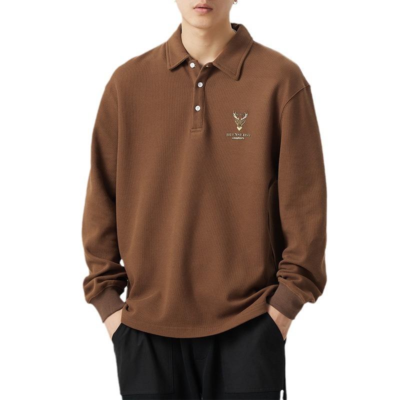 Осенне-зимняя американская ретро-тяжелая рубашка-поло — фото 6