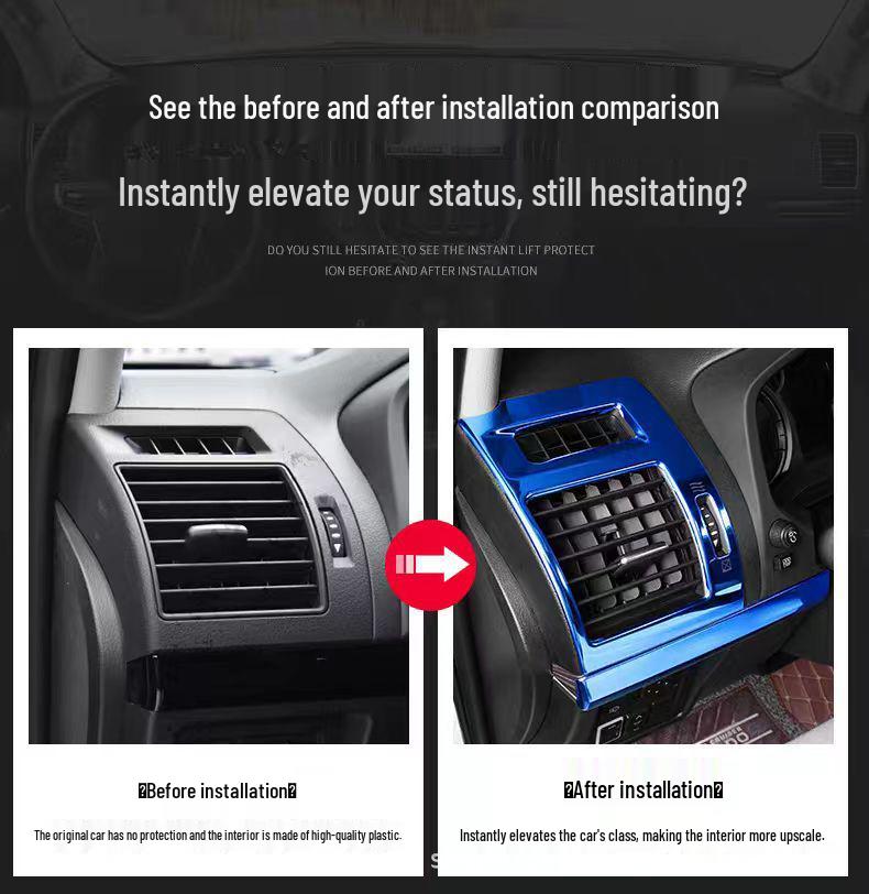 Front Air Vent Trim for Toyota Prado 10-23: Domineering Center Console Decor