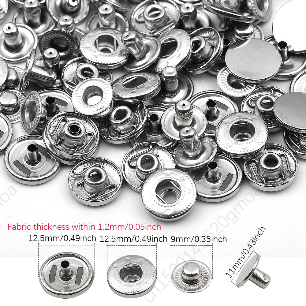 20Sets/Pack 10-15Mm Metal Snap Buttons Sewing Accessories Botones Snaps Button For Clothing Bags Leather Pressure Snap Fasteners