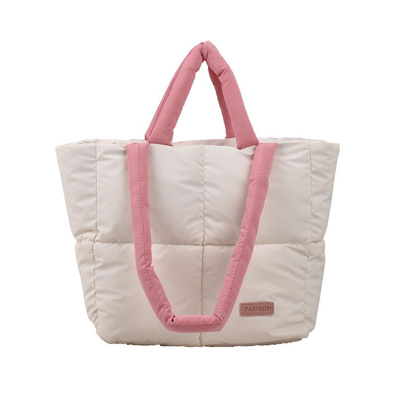 

Большая сумка женская хлопковая сумка-тоут нейлоновая сумка повседневная женская большая вместительная сумка на одно плечо хлопковая квадратная сумка