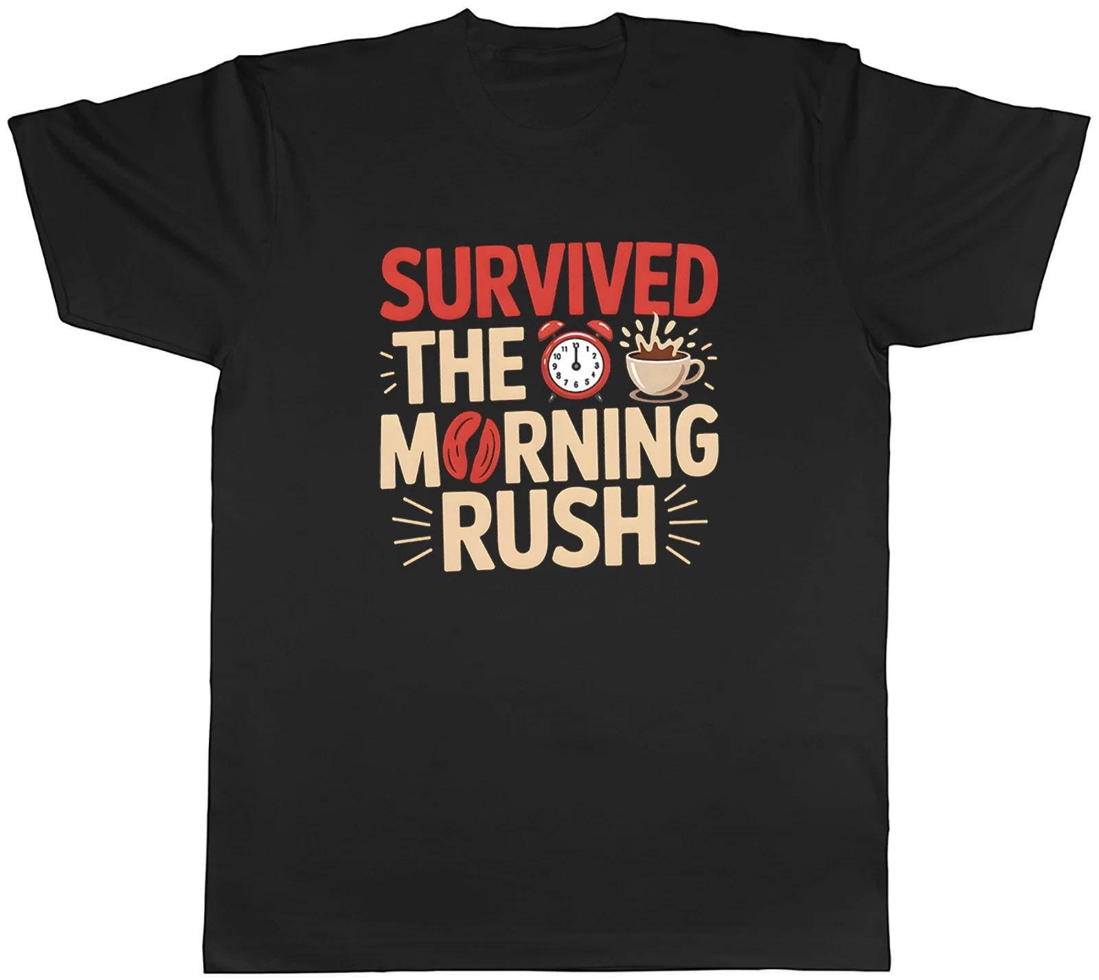School Run Survived The Morning Run Mens T-Shirt Tee Gift Top M