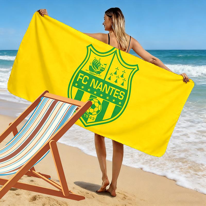 FC Nantes Print Beach Towel, Large Soft Quick Dry Towel for Beach Camping Swimming