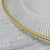 Clear Round Plastic Charger Plates, Dinner Plate with Gold Rim, Decorative Table, Wedding, Birthday, Brida, 13 Inch