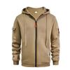 Men's Plus Size Zipper Hoodie with Arm Pockets - Autumn & Winter Casual Sports Jacket