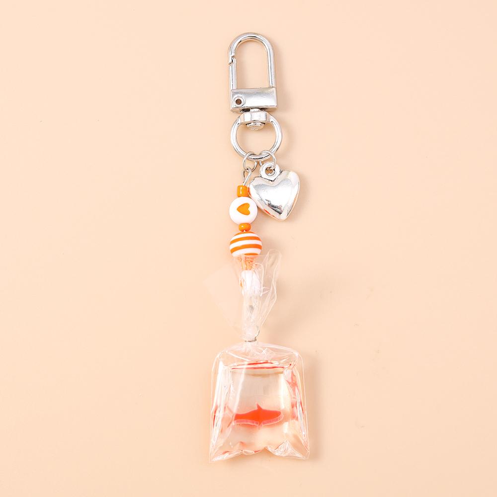 Cute Simulation Water Bag of Goldfish Keychain Women Girls Key Ring Pendants for Handbag Decor DIY Kid's Jewelry Gifts