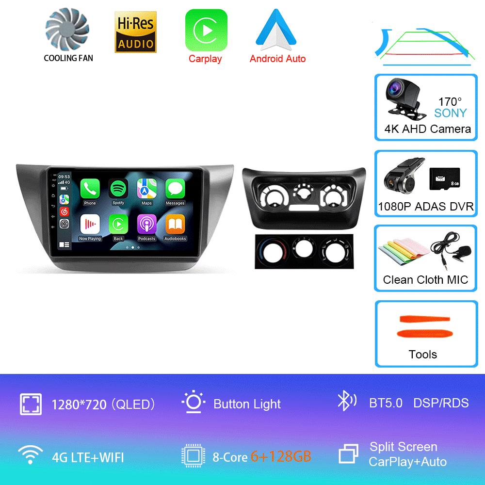 Car Radio Android 14 Carplay For Mitsubishi Lancer 9 CS 2000 2001- 2010 Navigation GPS Multimedia Player WiFi+4G Stereo Video BT