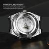 Luxury Brand Forsining Brand Octagon Stainless Steel Skeleton Mechanical Man Watch Automatic Movement Clockwork Silicone Strap