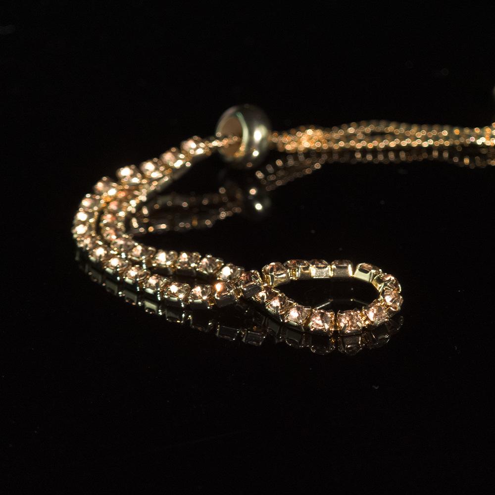 Zircon Adjustable Tennis Bracelet, Luxury Women's Jewelry with Full Diamond Design