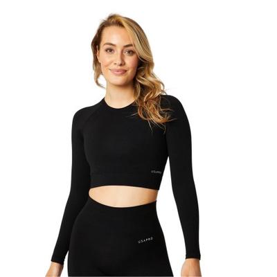 USA Pro Womens/Ladies Seamless Long-Sleeved Crop Top