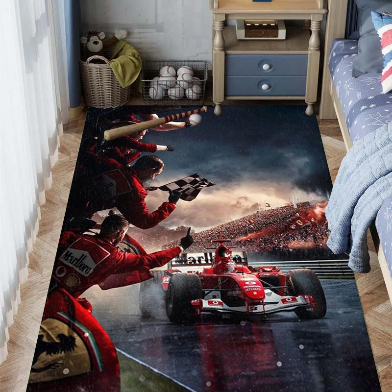 2025 Formel-Rennplan Teppich Wohnzimmer- und Schlafzimmerteppiche Druck Türvorleger für Räume Schutzunterlage