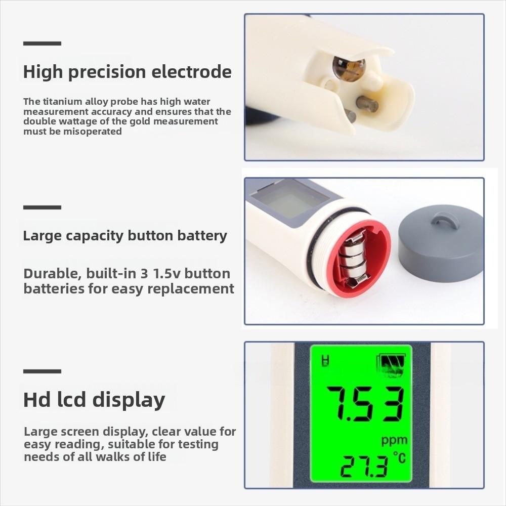 Backlit Display Water Quality Test Pen Multi-Parameter PH Meter  Water Testing