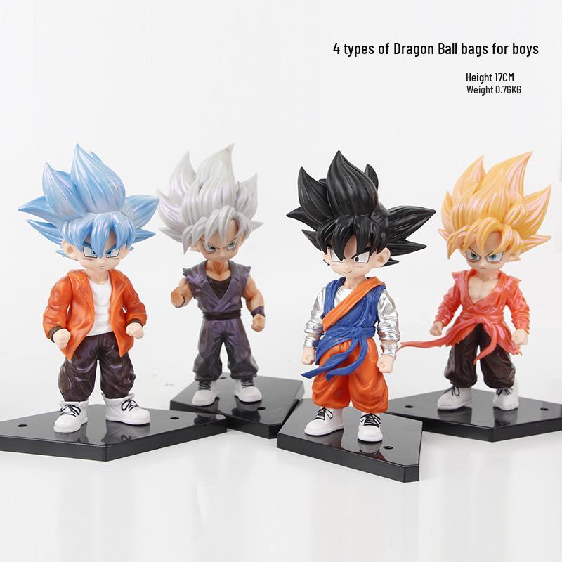 4 Styles of Dragon Ball Z Q Version Goku Figures: Trendy Anime Toy Models for Boys