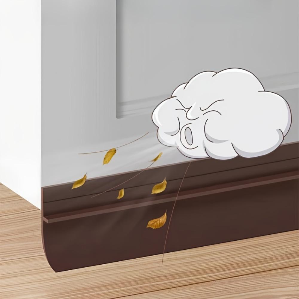 PVC Door Bottom Seal Strip Self-Adhesive Soundproof Under Door Guard Gap Stopper for Glass/Window Strong Adhesion Doorstop