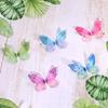 50Pcs 3D Organza Fabric Butterfly Appliques Gradient Color Translucent Chiffon Butterfly Embroidered Patches Double-layer