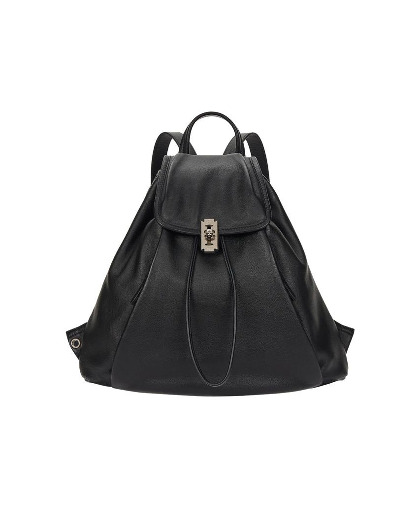 Vunque Hey Pin Tuck Leather Backpack M (Hey Pin Tuck Leather Backpack Medium) Black
