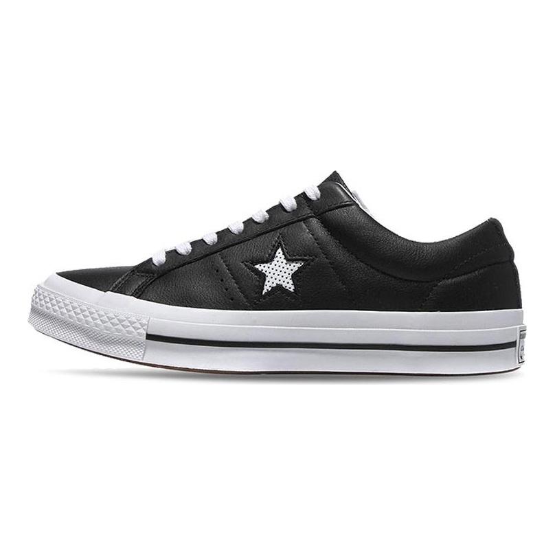 Converse One Star Low Leather Black White 158465C