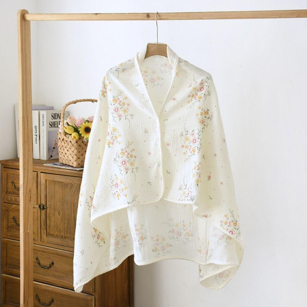 Breathable Cotton Mother Cape Blanket Floral Printed Outdoor Nursing Towel  Postpartum