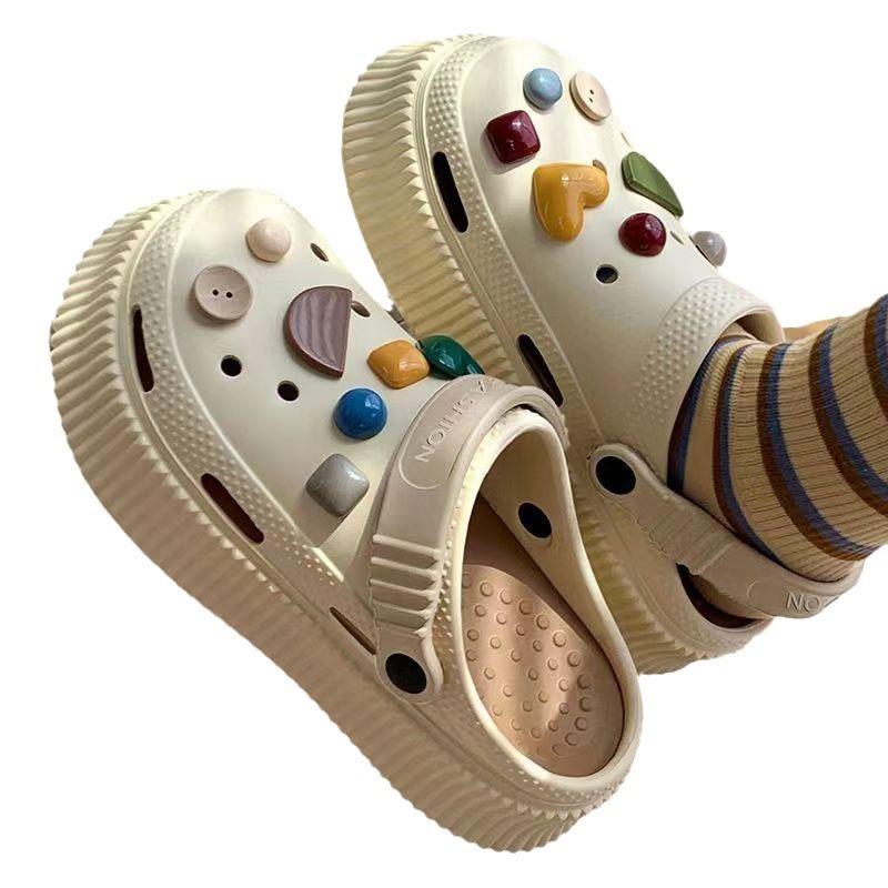 Slippers outer wear summer women's new casual fashion cover toe cool slippers platform muffin shoes beach shoes