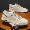 Men's Shoes Spring New Trend Versatile White Shoes Men's Leather Thin Casual Breathable Board Shoes Men