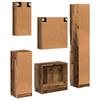 5 Piece Bathroom Furniture Set with Drawers Reclaimed Wood Effect Particleboard