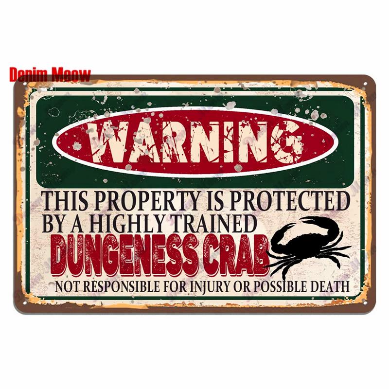 Vintage Warning Funny Animals Metal Sign Chicken Sheep Pig Octopus Wall Poster for Private Wall Painting Decor WY