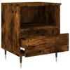 Nightstand Smoked Oak Finish 40 x 35 x 50 cm Engineered Wood