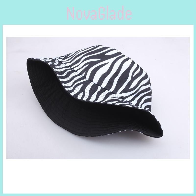 Fisherman Hat Women Zebra Print Sun Protection Summer Bucket Hat For Face Shade