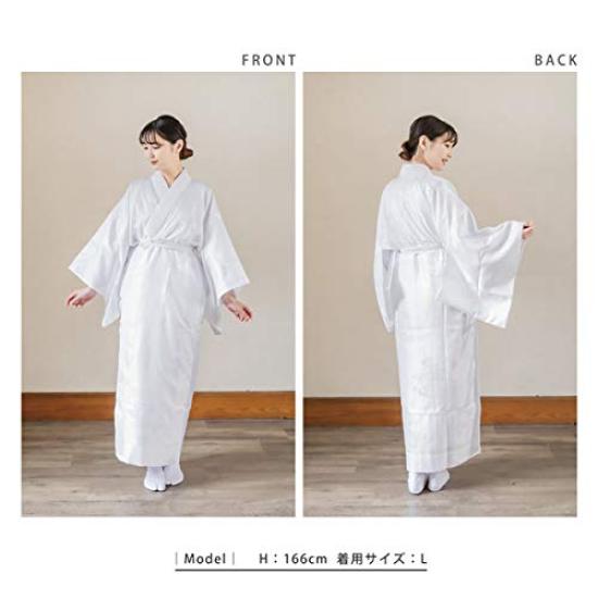 [Kyoto Kimono Town] White Nagajuban (Washable White Nagajuban) with Double Sleeves, Size L