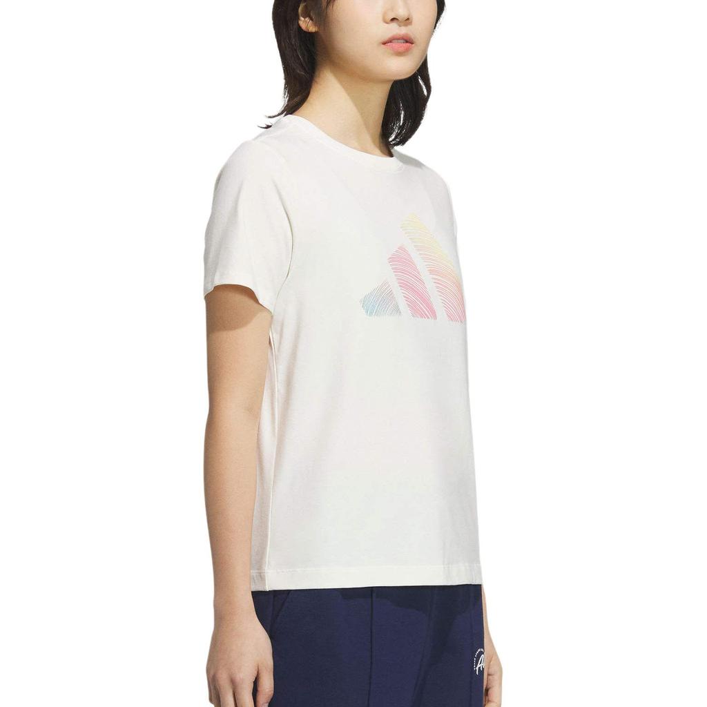 Adidas Sport Performance Simple Logo Versatile Short Sleeve T-Shirt Women T-Shirts White JL6284