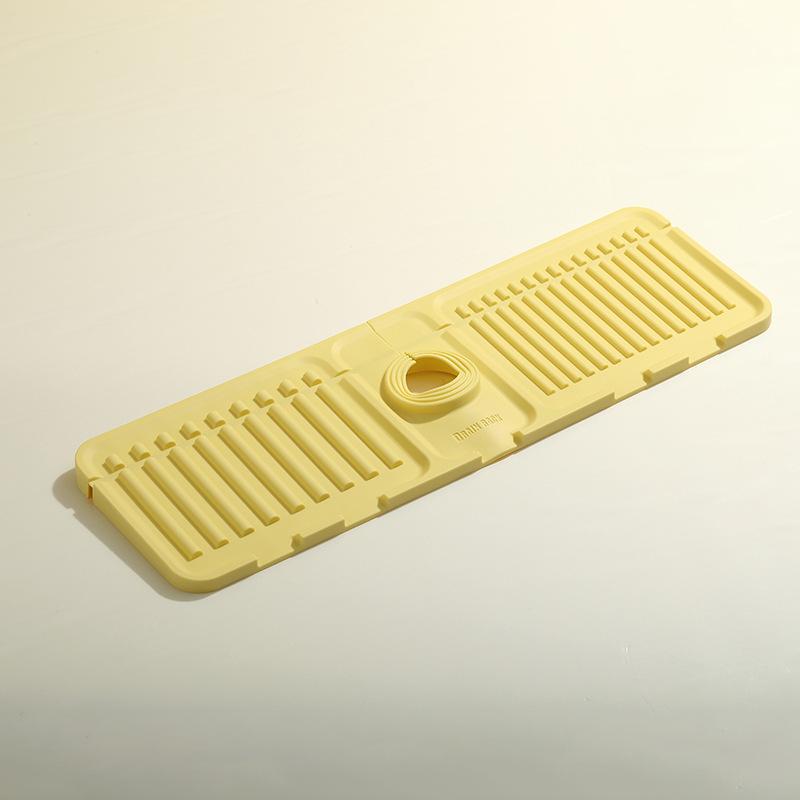 2024 New Faucet Mat for Kitchen Sink Splash Guard Silicone Draining Mat Fast Drying Stone Sink Tray for Countertop Drain Rack