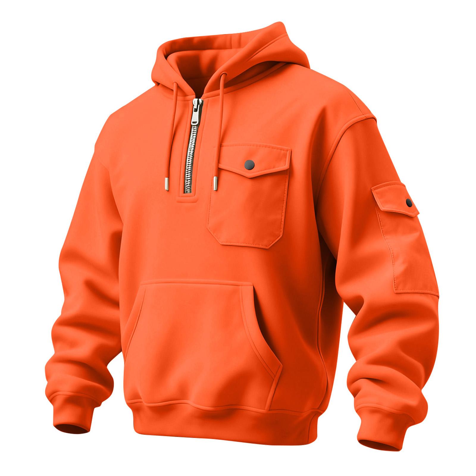 

Men s Solid Color Sweatshirt Hoodie Men s Sports Large Size Casual Sweatshirt XXXL оранжевый