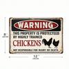 1PC Funny Chickens Tin Sign 8x12 Retro Farm Humor Metal Plaque for Coop Kitchen Wall Decor