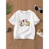 European Sizes Adorable and Heartwarming Bee Print Boys' T-Shirt, Cartoon Design with Two Yellow-Striped Bees Together, Korean-Style Minimalist Infant