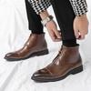 Neue Wintermode Spitze Schnürung Chelsea Stiefeletten Trend Herren Freizeit Luxus High-Top Schuhe Zapatos Hombre Vestir