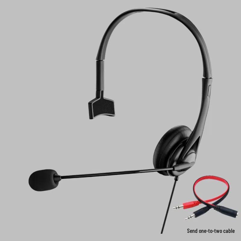 Noise-Canceling Over-Ear Telephone Headset with Microphone for Telesales Agents