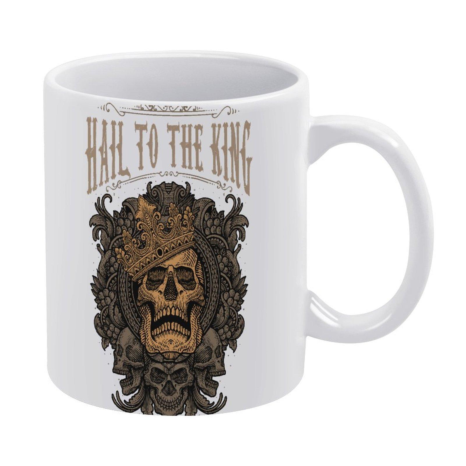 

11oz White Ceramic Cup with Smooth Grip and Printed Coating on Both Sides, Ideal for Coffee, Tea and Everyday Drink Break белый