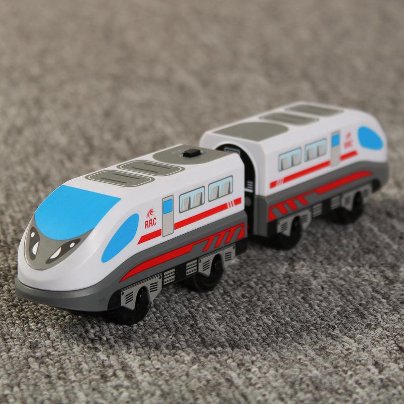 Kids RC Electric Train Set Locomotive Magnetic Train Diecast Slot Toy Fit for Wooden Train Railway Track Toys for Children Gifts