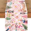 Christmas Nutcracker Tree Pink Table Runner Party Decor Winter Xmas New Year Kitchen Dining Table Runner Christmas Decorations