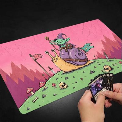 Cute Cartoon Goblin Snail Rider Mouse Pad Playmat 24"X14" MTG TCG Office Desk Mat for Work Game PC Laptop Rug Carpet MousePad