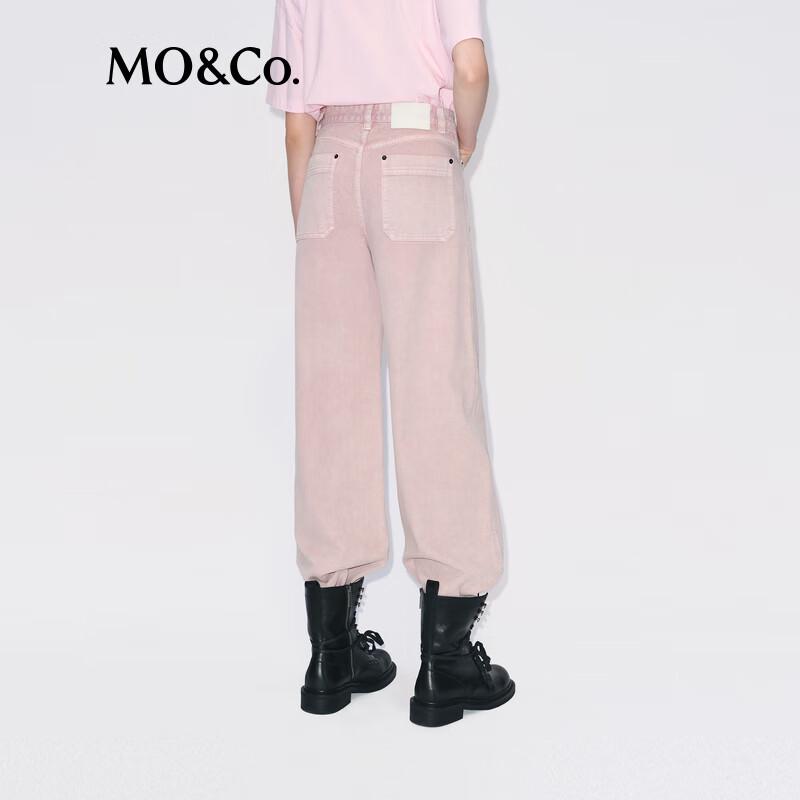 MO&Co. Women's Loose Fit Straight-Leg Cotton Pants